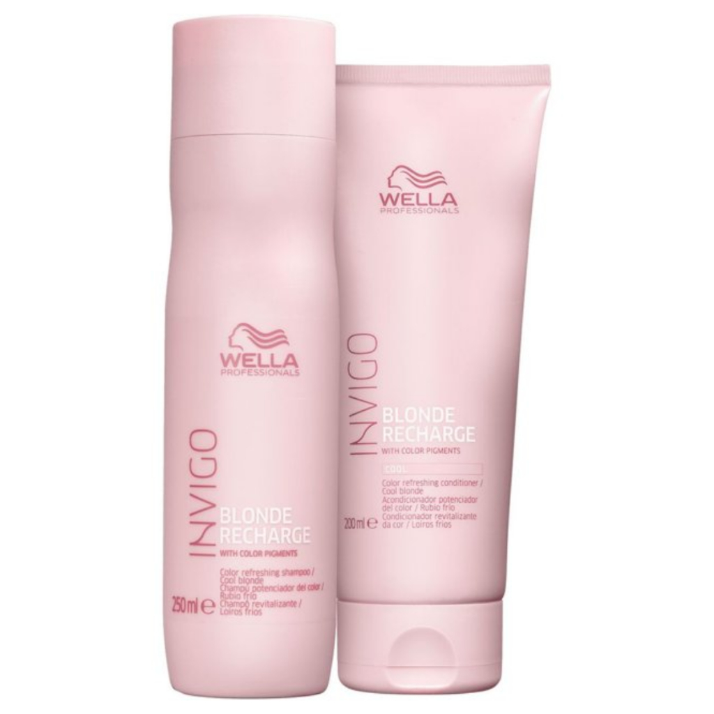 Kit Wella Invigo Cool Blonde Recharge- Shampoo 250 ml + Condicionador 200 ml