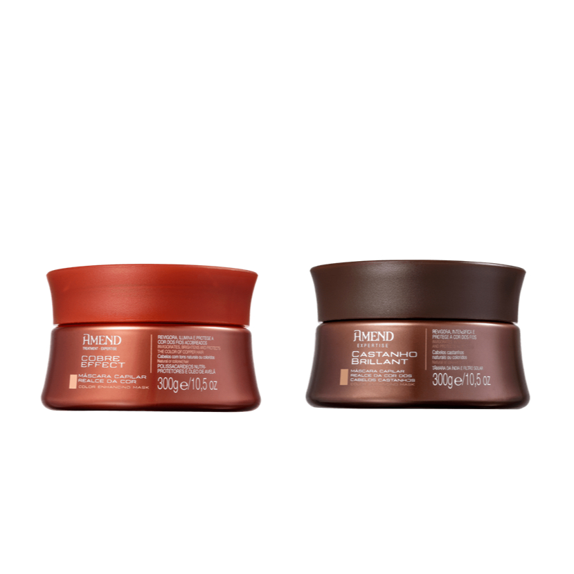 Amend Kit Máscara Realce da Cor Cobre 300g + Máscara Realce da Cor Castanho 300g