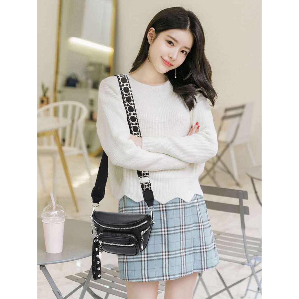Bolsa Femenina de PU tipo Pochete Transversal Estilosa grande capacidade com Alça Regulagem em Oferta na Shopee