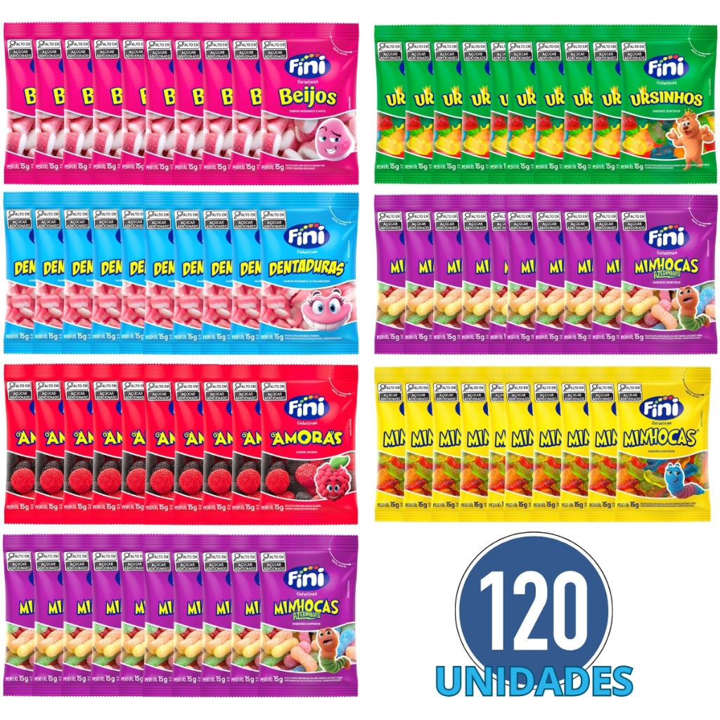 Kit Finis 120UN Temáticos Para Lembracinhas de 15g (cada) em Oferta na Shopee