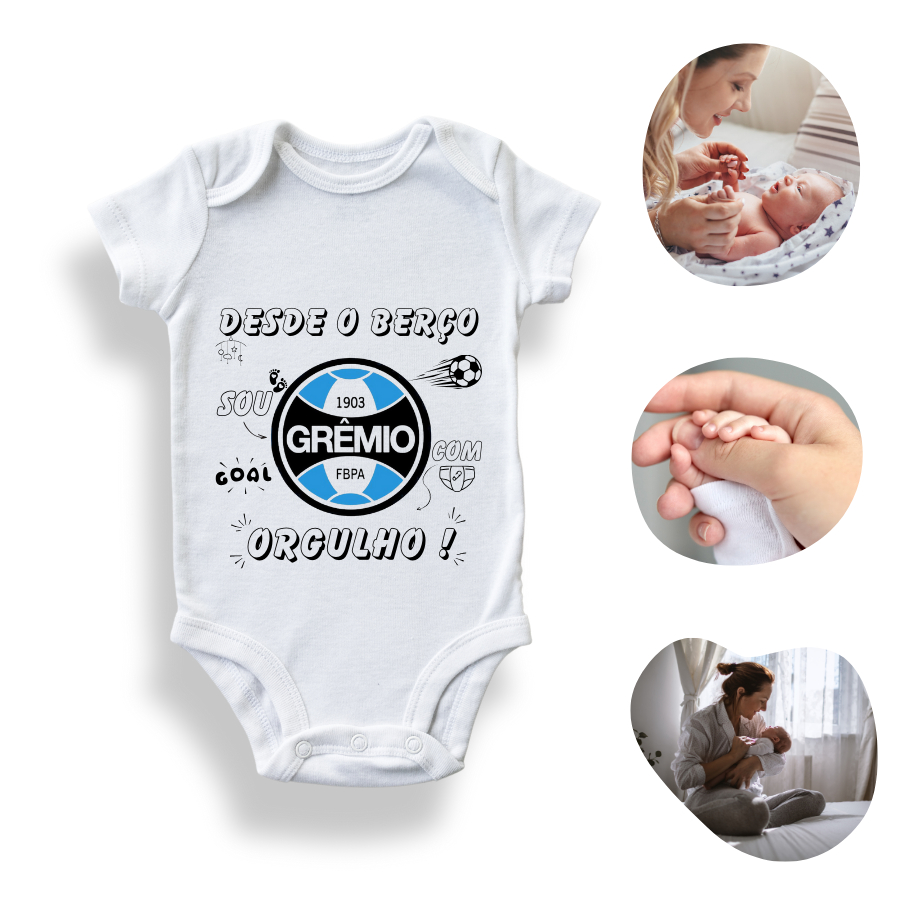 Body do Grêmio Para Bebê Macacão Bory de Bebe Gremio