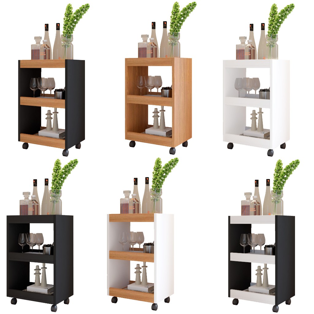 Adega Carrinho de Bebidas Buffet Com Rodízios Várias Cores MVD Móveis em Oferta na Shopee