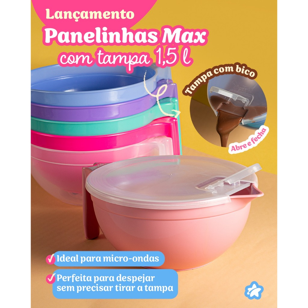 Panelinha Max COM TAMPA Bico Dosador Confeitaria Chantilly Chocolate Blue Star