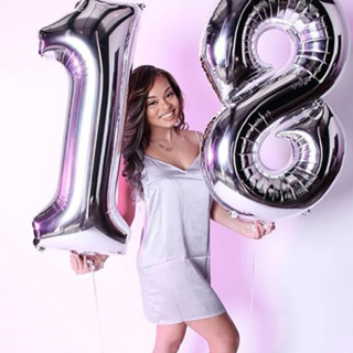 KIT 2 Balões Metalizados Números Prata 75cm Festas Decoração Balão Número Prata em Oferta na Shopee