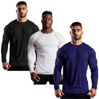 Kit 3 Camisetas Segunda Pele Manga Longa Tecnologia Dry Anti Odor Anti Suor Termica Corrida Bike EPI Blusa Vida Loca Top em Oferta na Shopee
