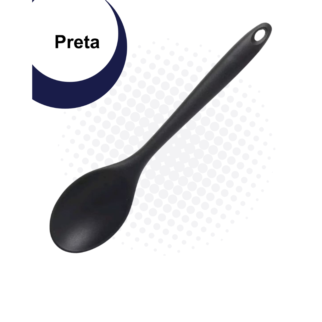 Colher Redonda Grande Silicone 100%  Resistente Livre de BPA Utensílio Cozinha