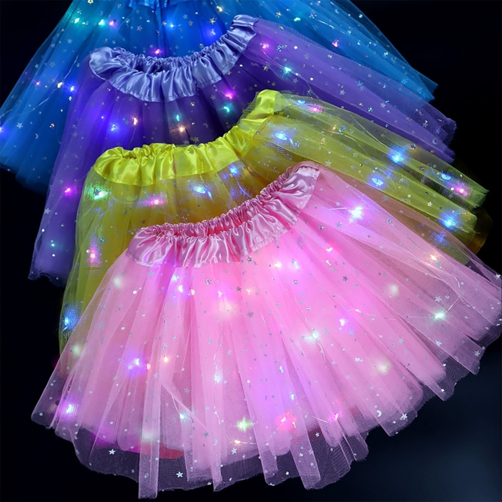 Saia Tule Com Pisca - Glitter Para Festa Carnaval Bailarina 40Cm em Oferta na Shopee
