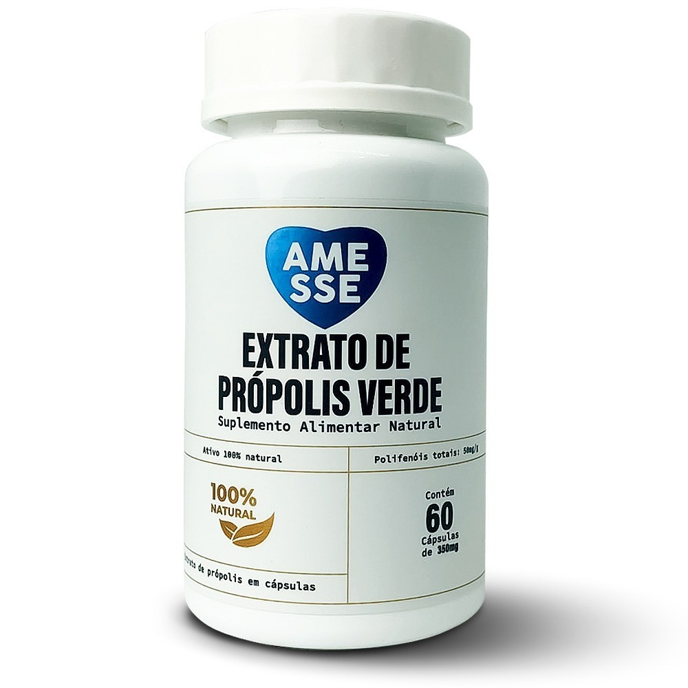 Própolis Verde Amesse - Extrato Concentrado em Cápsulas (60 Unidades) em Oferta na Shopee