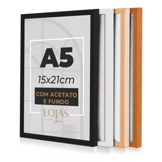 Moldura A5 15x21cm com acetato Quadro Diploma Fotos Poster (Escolha o tamanho e a cor) em Oferta na Shopee