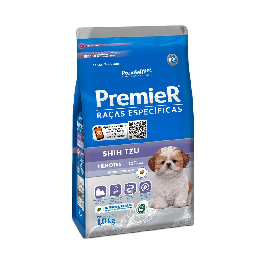 Ração Premier Shih Tzu Raças Específicas para Cães Filhotes Frango 1kg