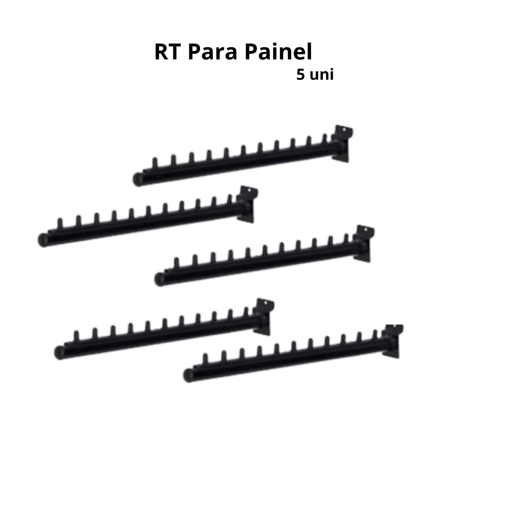 RT expositores inclinados cabineiro para painel canelado cor preto kit 5 unidades