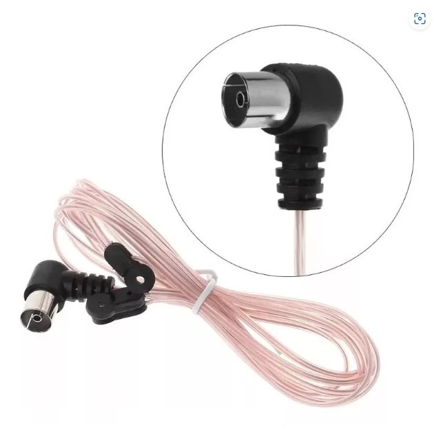 Antena Rádio Fm 75 Ohms, Receptor Stereo Conector Plug Fêmea, Adequado p/ receivers Yamaha, JVC, Onkyo, Pioneer e outros