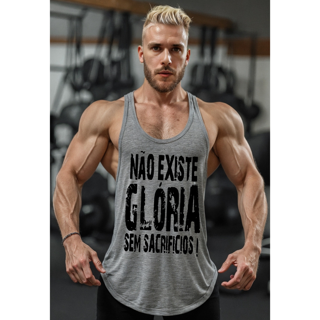 Regata Cavada Masculino Fitness Glória Musculação
