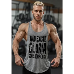 Regata Cavada Masculino Fitness Glória Musculação