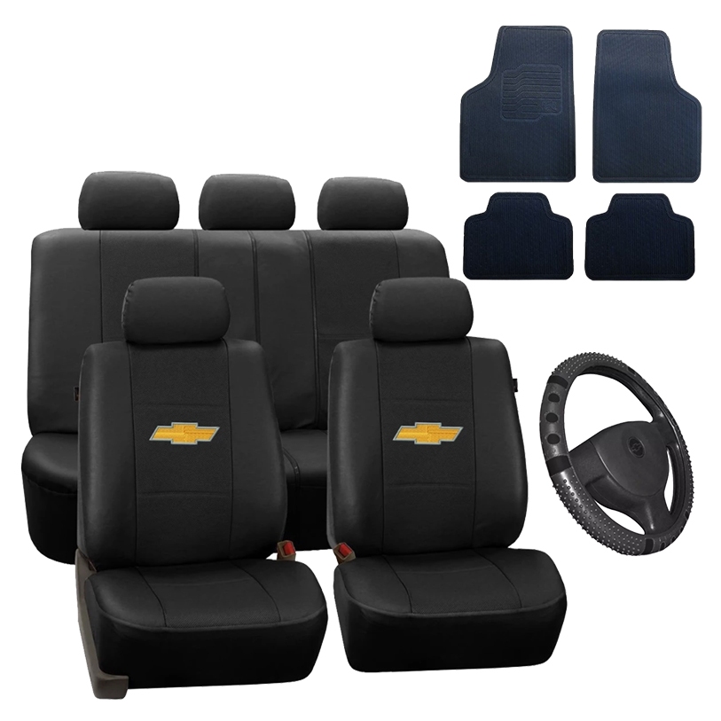 Kit Capa Banco Couro + Tapete + Capa Volante Preto - Tracker Vectra Agile