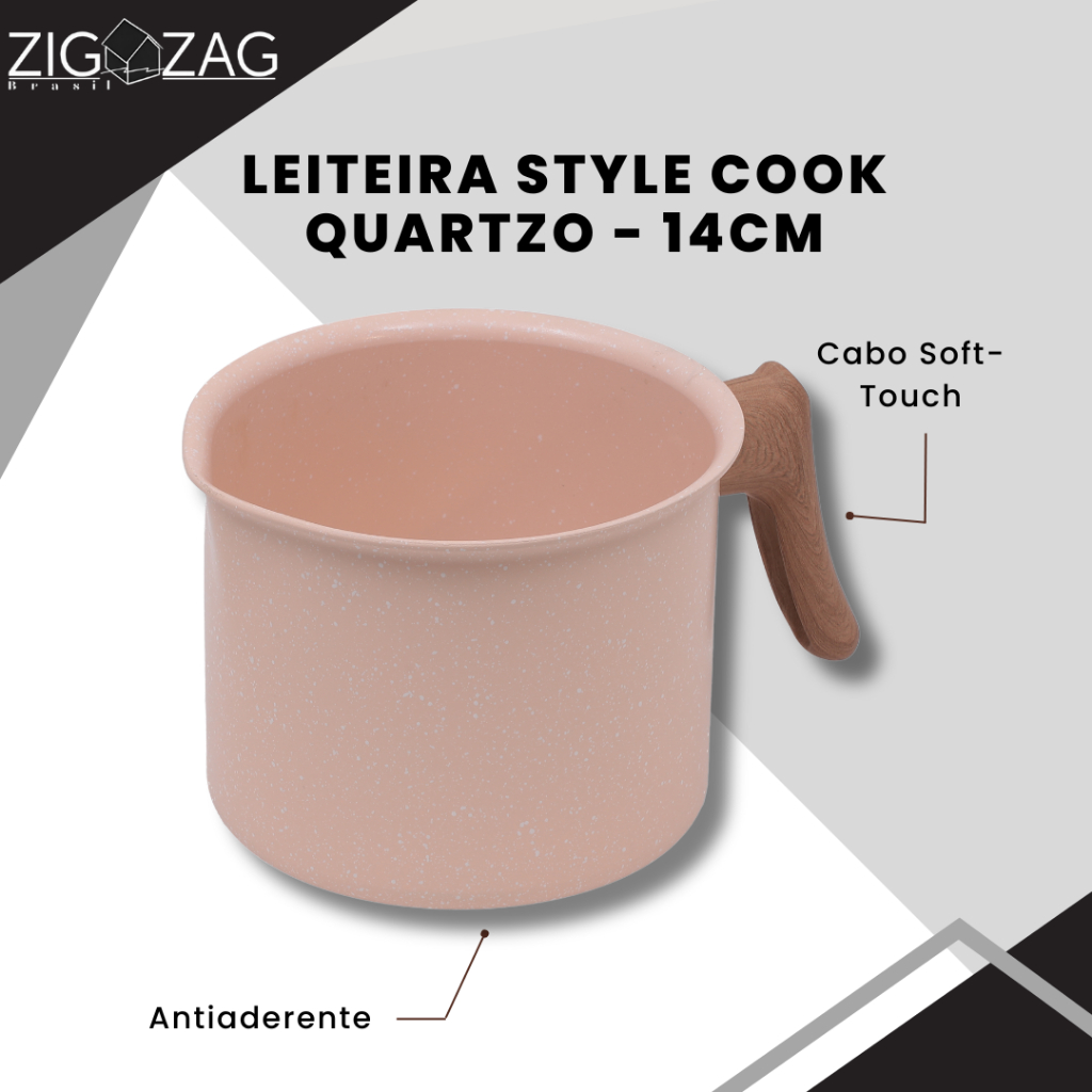 Leiteira Style Cook de Cerâmica Antiaderente, Quartzo - 14cm | Com Cabo Baquelite Resistente em Oferta na Shopee