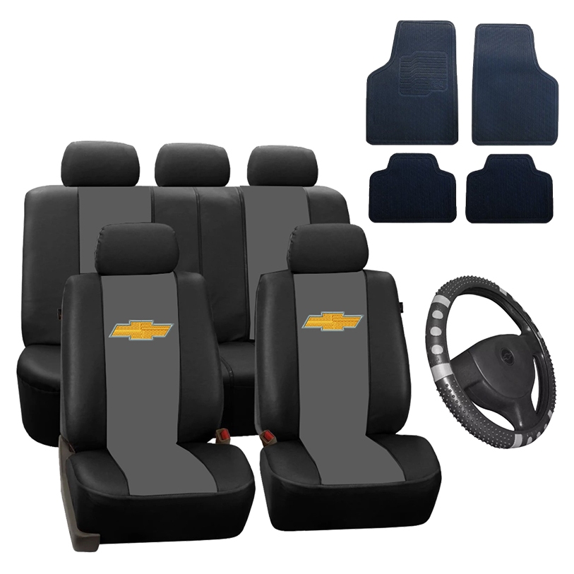 Kit Capa Banco + Tapete + Capa Volante Preto/Cinza S10 Tracker Vectra Agile