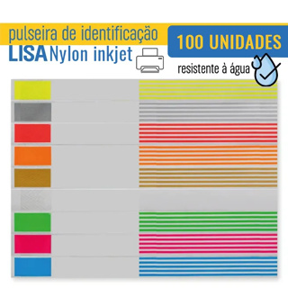 Pulseira de Identificação Nylon para impressão Inkjet - 10 Folhas (100 Pulseiras) Várias Cores em Oferta na Shopee