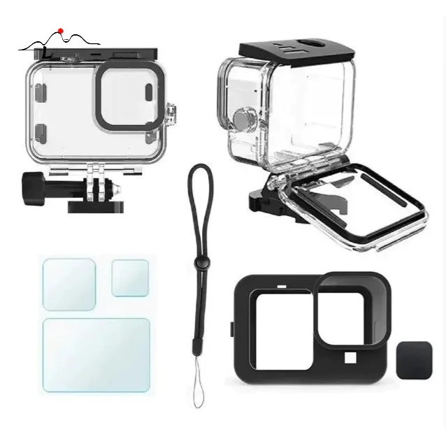 Kit P Gopro Hero 9 10 11 12 Black Case Estanque Película Capa Silicon