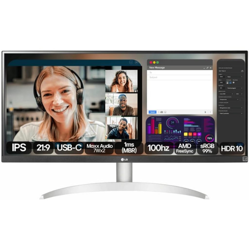 Monitor LG 29” UltraWide IPS 100Hz - 29WQ600B - Computers & Accessories
