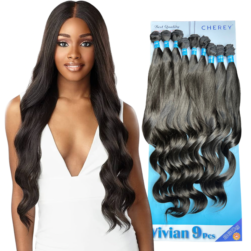 Cabelo Ondulado Organico Vivian 360g Para Entrelace 9 telas Cherey em Oferta na Shopee