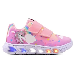 Tenis Infantil De Led Unicornio Meninas Casual