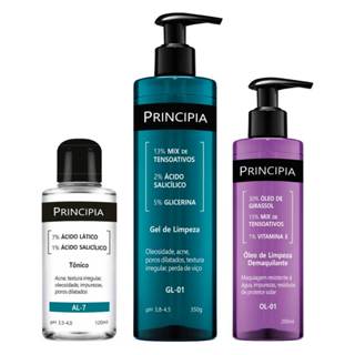 Principia Kit trio Limpeza avançada- Tônico AL-7 + Oleo de limpeza OL-01 + Gel de limpeza...