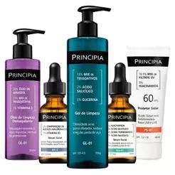 Principia Kit Antiacne Demaquilante Essencial - GL-01 + MIX-01 +Protetor solar facial+ OL-01 + AH-2