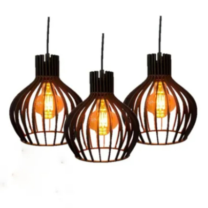 kit 3 Pendente Luminária de Teto Lustre Decorativo Retro Rústico Cor Preto - 3 ppp/sf em Oferta na Shopee