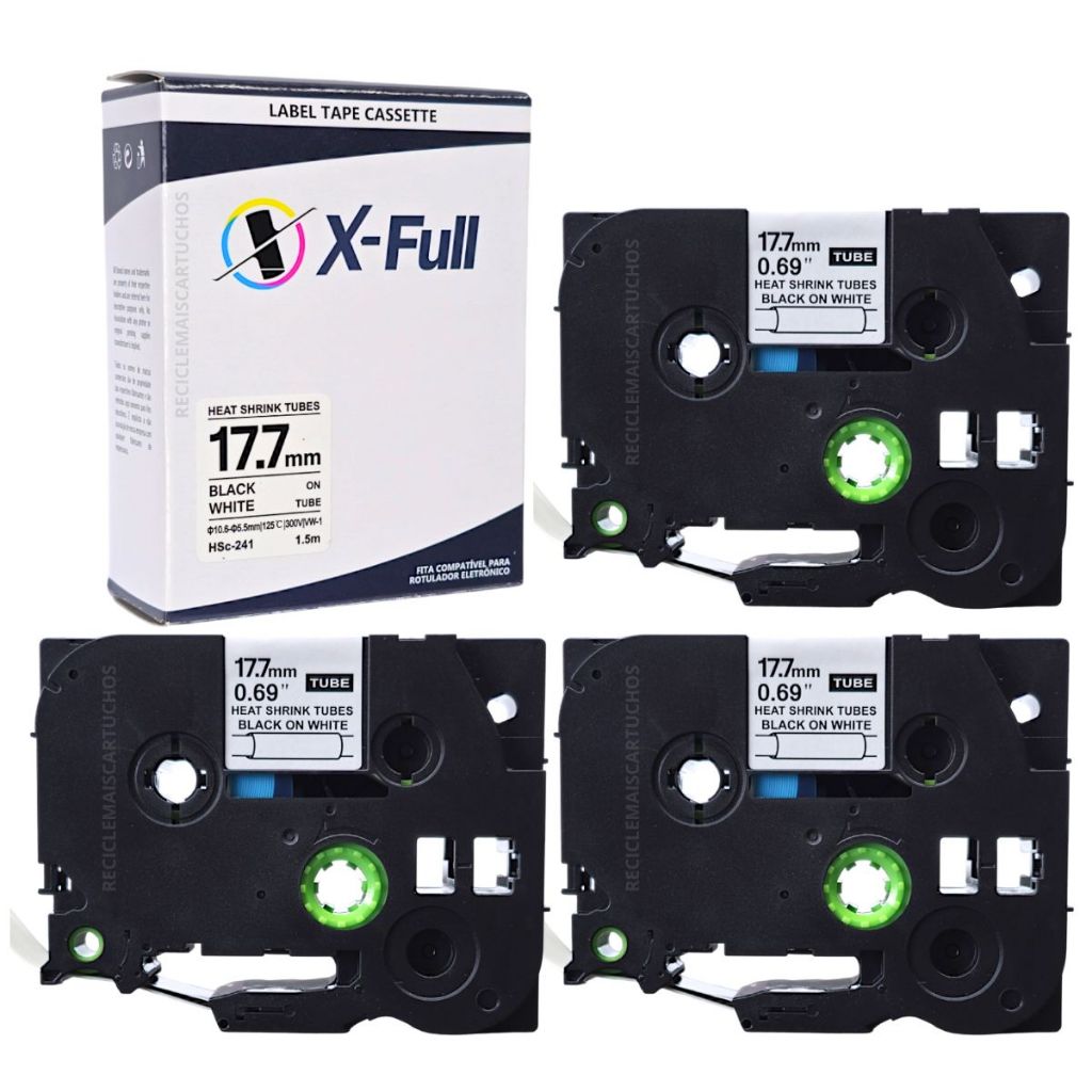 3 Fita Hsc 241 Hsc-241 Tubo Termo Retrátil Compatível 17.7mm 1.5m X-full
