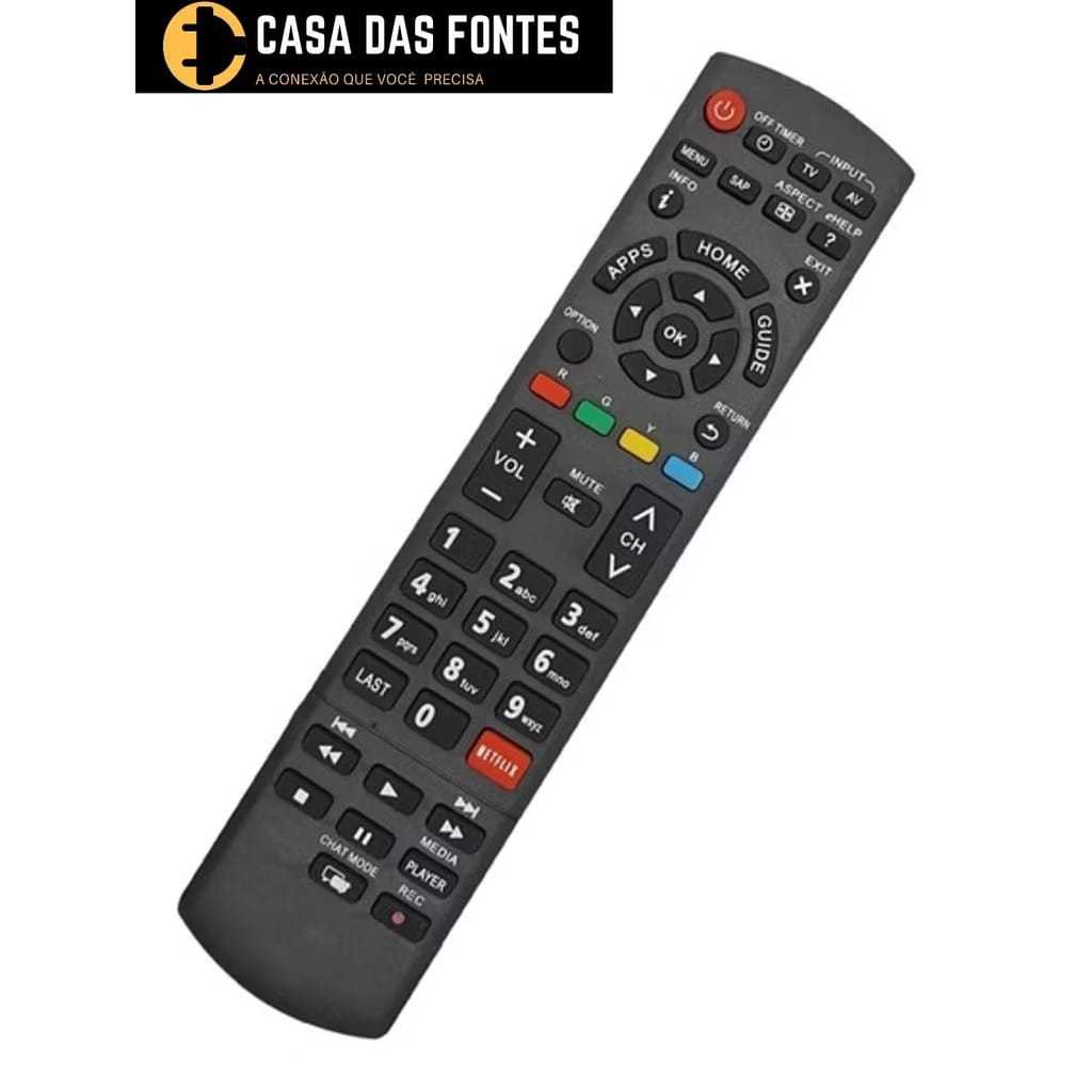 Kit com 10 Controle Remoto Tv Lcd Panasonic Com Botão Netflix