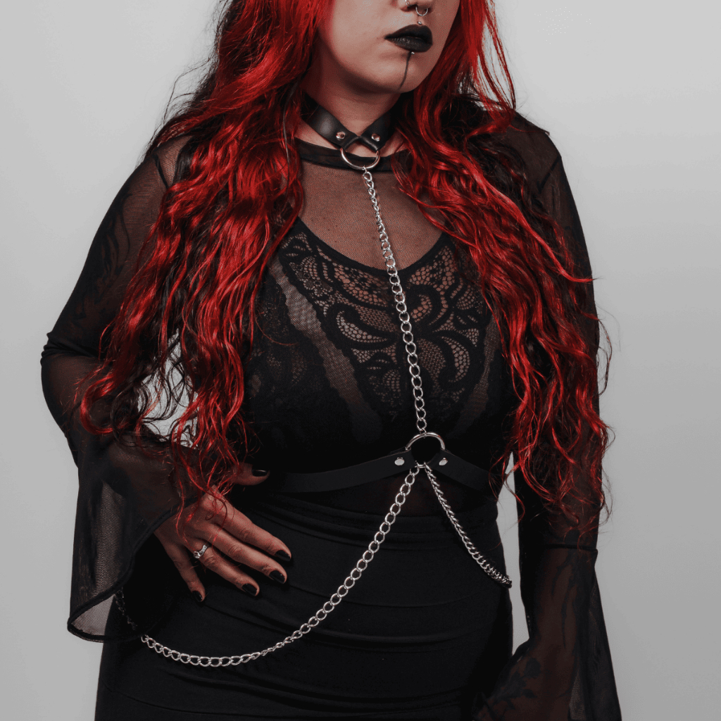 Harness Corrente Longa Gótico Argola Rock Franjinhas na Cintura Promoção em Oferta na Shopee