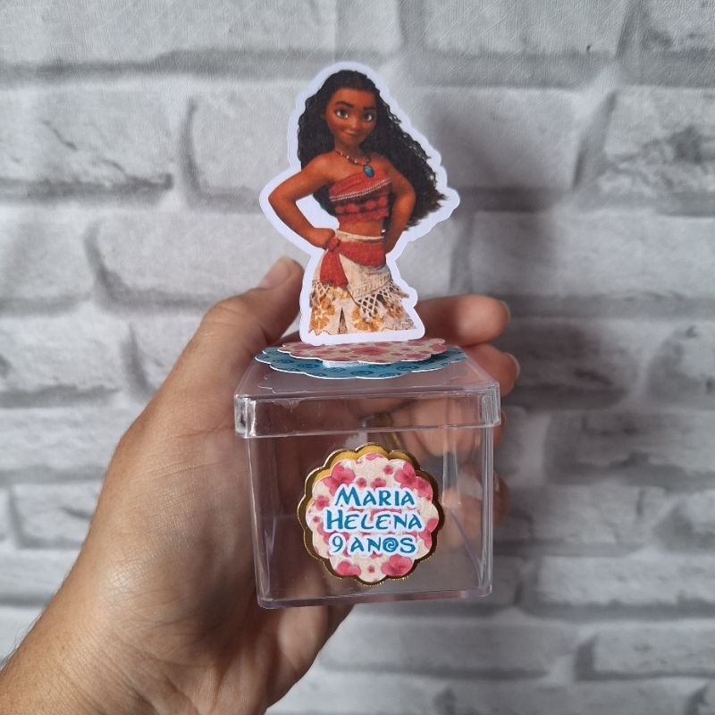Apliques em pé 3D + nome da criança Moana Lembrancinhas Festa infantil Aniversário Personalizado PEGUE E MONTE