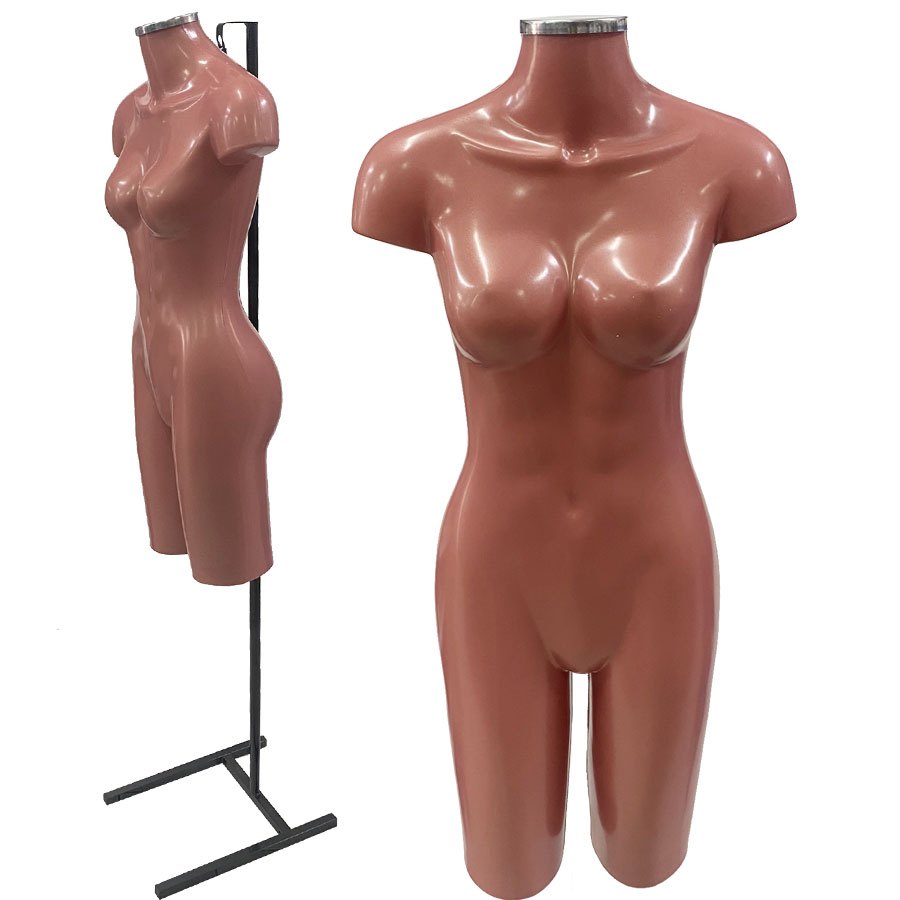 Manequim Reta EVA Rose + Pedestal Regulável + Tampa Acabamento Cromada em Oferta na Shopee