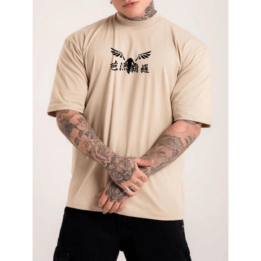 Camiseta Oversized Masculina Streetwear Moda Casual Lançamento Tecido Premium
