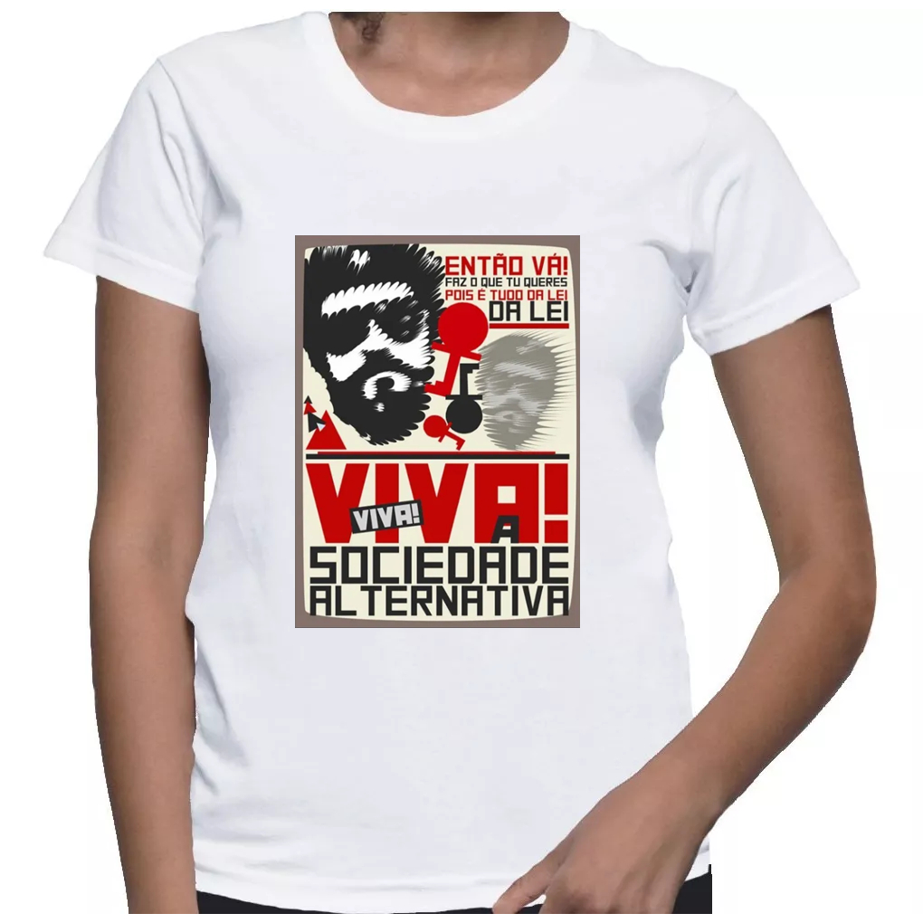 Camiseta Baby Look Viva A Sociedade Alternativa Raul Seixas PROMO