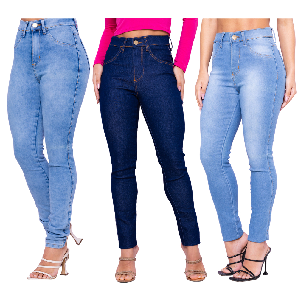 Calça Feminina Jeans Cintura Alta Empina Bumbum Qualidade Premium