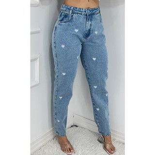 Calça Feminina Jeans Mom Destroyed Rasgada Cintura Alta em Oferta na Shopee