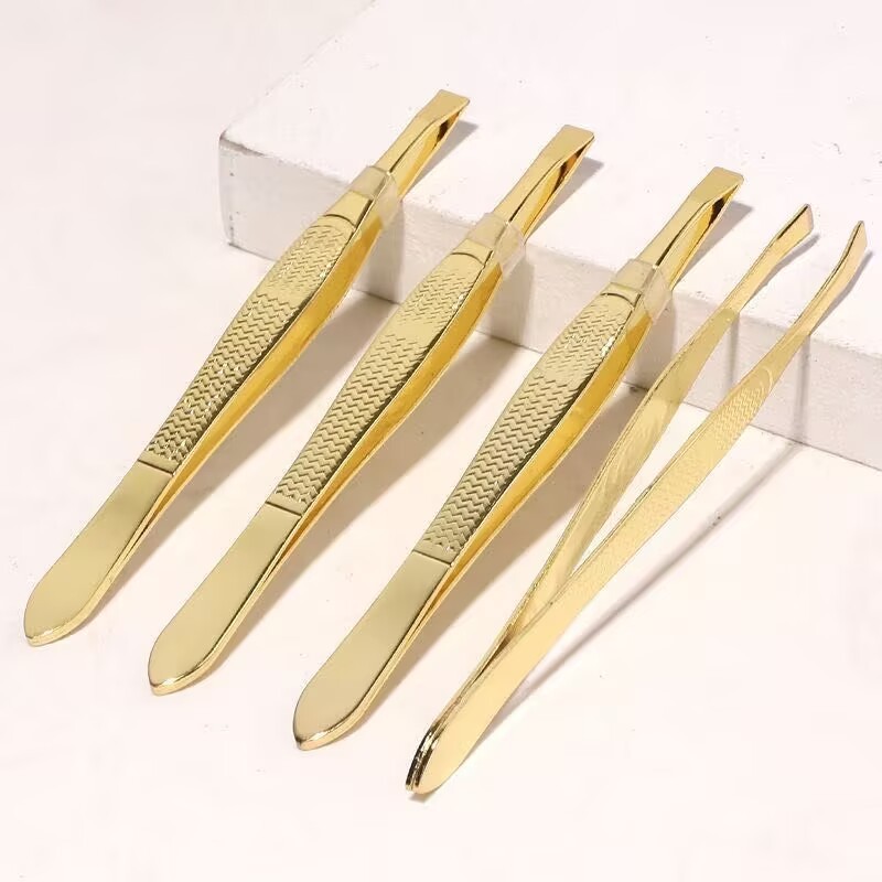 Kit 12 Aço Inoxidável Banhado A Ouro Pinça Sobrancelha em Oferta na Shopee