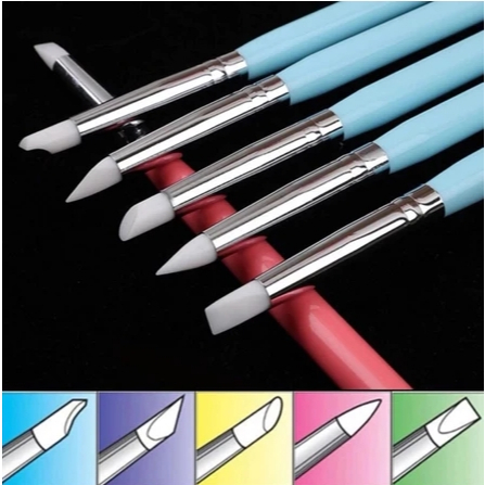 kit 5 Pincel de Silicone Ultra Fino com Boleador-0791 em Oferta na Shopee