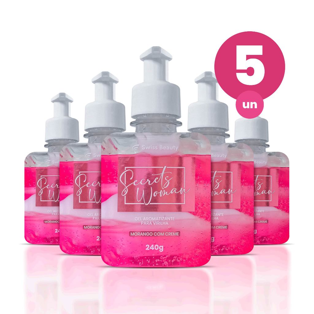 Kit 5 Gel Aromatizante Beijável Íntimo Sabor Morango com Creme para Saúde e Cuidado Vaginal 240g Swiss Beauty Belkit em Oferta na Shopee