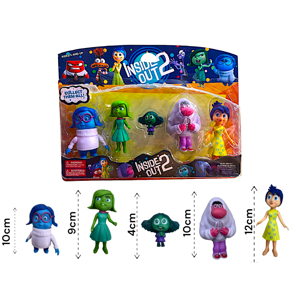 Aventuras Emocionais:  5 Pçs Bonecos Divertidamente 2 Miniaturas
