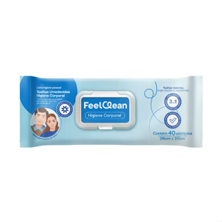 Toalhas Umedecidas Higiene Corporal Com 40 Unidades FeelClean em Oferta na Shopee