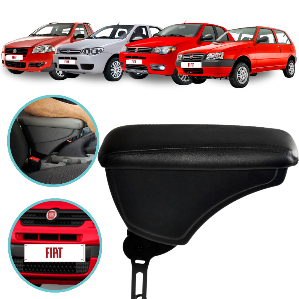 Apoio de Braço Suporte Encosto Descanço Porta Trecos Objetos Console Central Automotivo Fiat Uno Siena Strada Palio