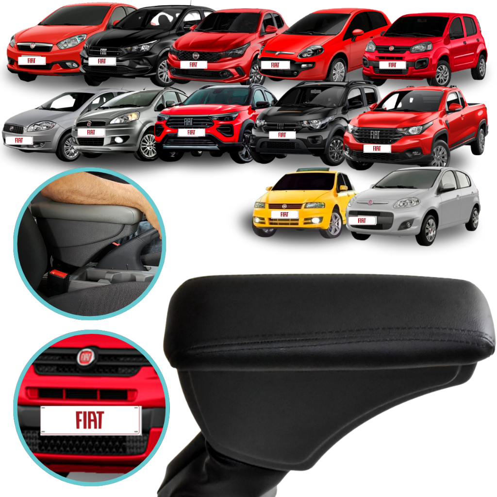 Apoio de Braço Suporte Encosto Descanço Porta Fiat Strada Argo Cronos Uno Siena Palio Stilo Mobi Punto Pulse Linea Idea