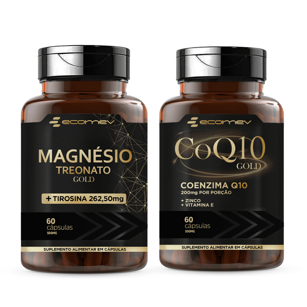 Coenzima Q10 200mg Com Vit E + Magnesio Treonato L Tirosina Ecomev
