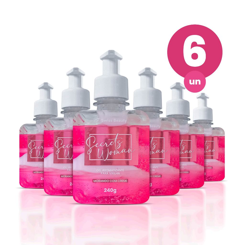 Kit 6 Gel Aromatizante Beijável Íntimo Sabor Morango com Creme para Saúde e Cuidado Vaginal 240g Swiss Beauty Belkit em Oferta na Shopee
