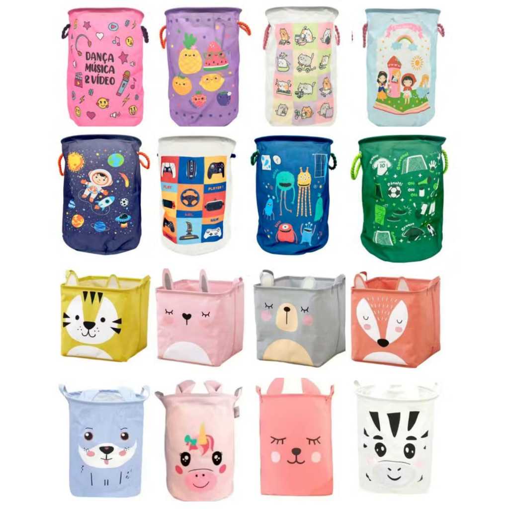 Cesto Organizador Multiuso Tecido Dobrável Roupa Brinquedos