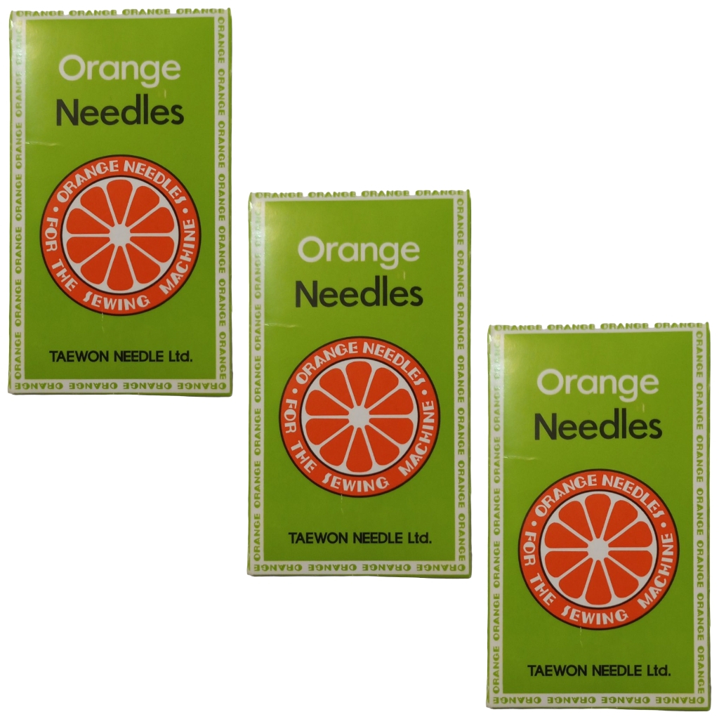 Kit Com 3 Pacotes De Agulha para Bordado e Máquinas Domésticas Orange Hax1