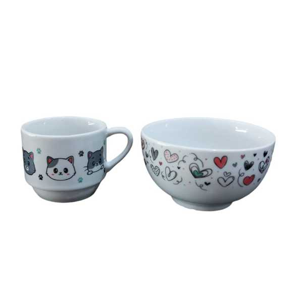 Kit Cambucá e Caneca De Porcelana Personalizado Pet Para Café Da Manha Cereal